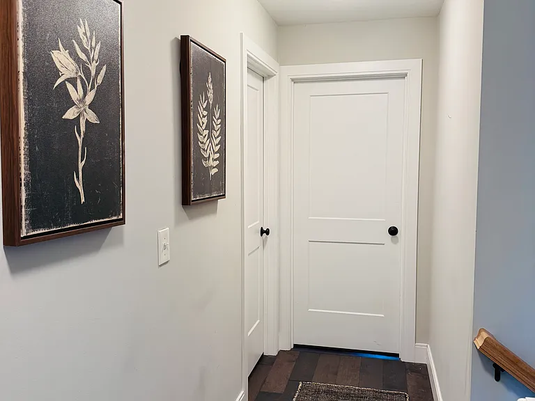 Second floor hallway. Secondary bathroom to left. Master bedroom straight ahead.