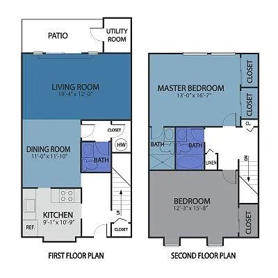 Floor plan The Oakmont Two Story Townhome