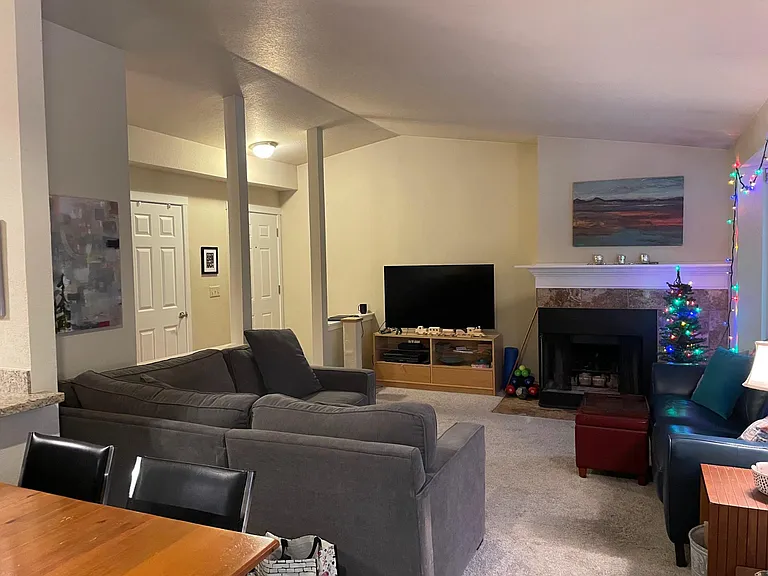 Welcome home!
Living room big enough for a sectional, sofa, entertainment center, vaulted ceiling for ambiance