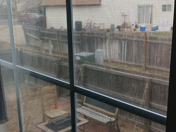 View from bedroom to yard