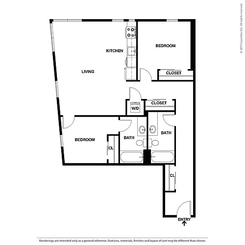 Floor plan 2 Bed/2 Bath-b2