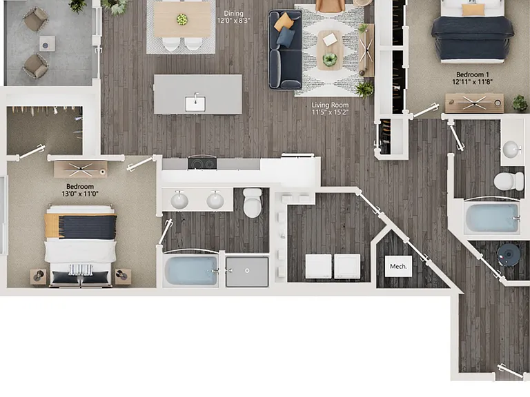 The Richmond Apartments B10 Floorplan Millcreek The Richmond Apartments B10 Floorplan Millcreek