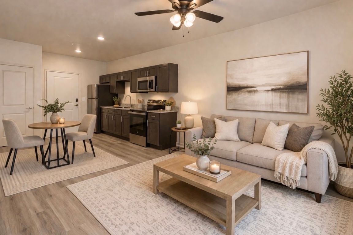 Well-designed 2-bedroom layout offering comfortable living space, ideal for relaxing, everyday living, and entertaining.