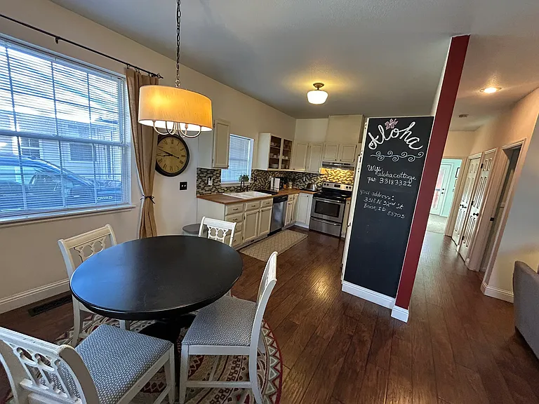 Dining Room looking at Kitchen and Hallway