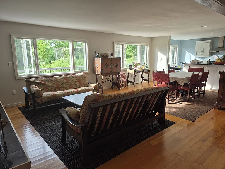 Open Living Room, Dining Room and Kitchen