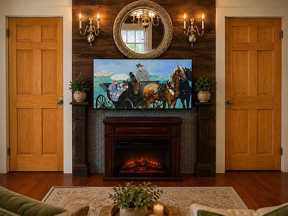 Wall Mounted Flat Panel Smart TV
Fireplace