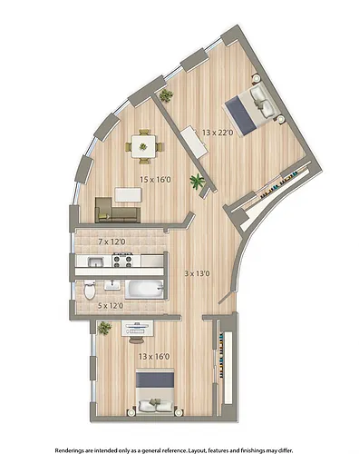 Floor plan Two Bedroom A
