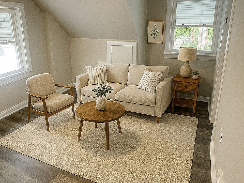 Living room with new luxury vinyl plank