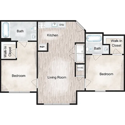 Floor plan Two Bedroom