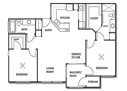 Floor plan 2x2 Lg
