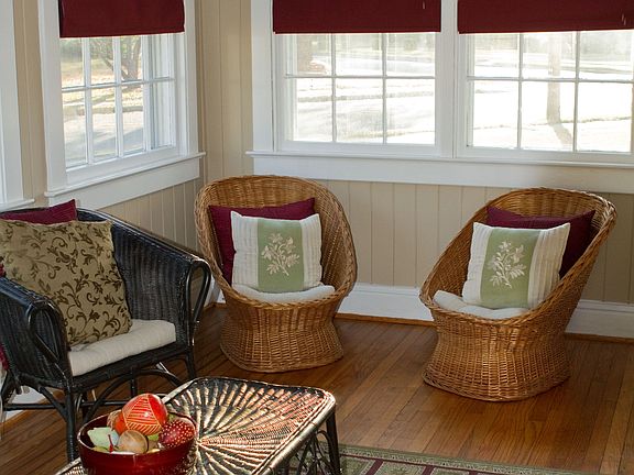 Bright sunroom.  Our favorite hangout to read a book.