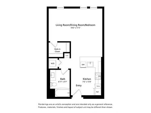 Floor plan S1B Studio