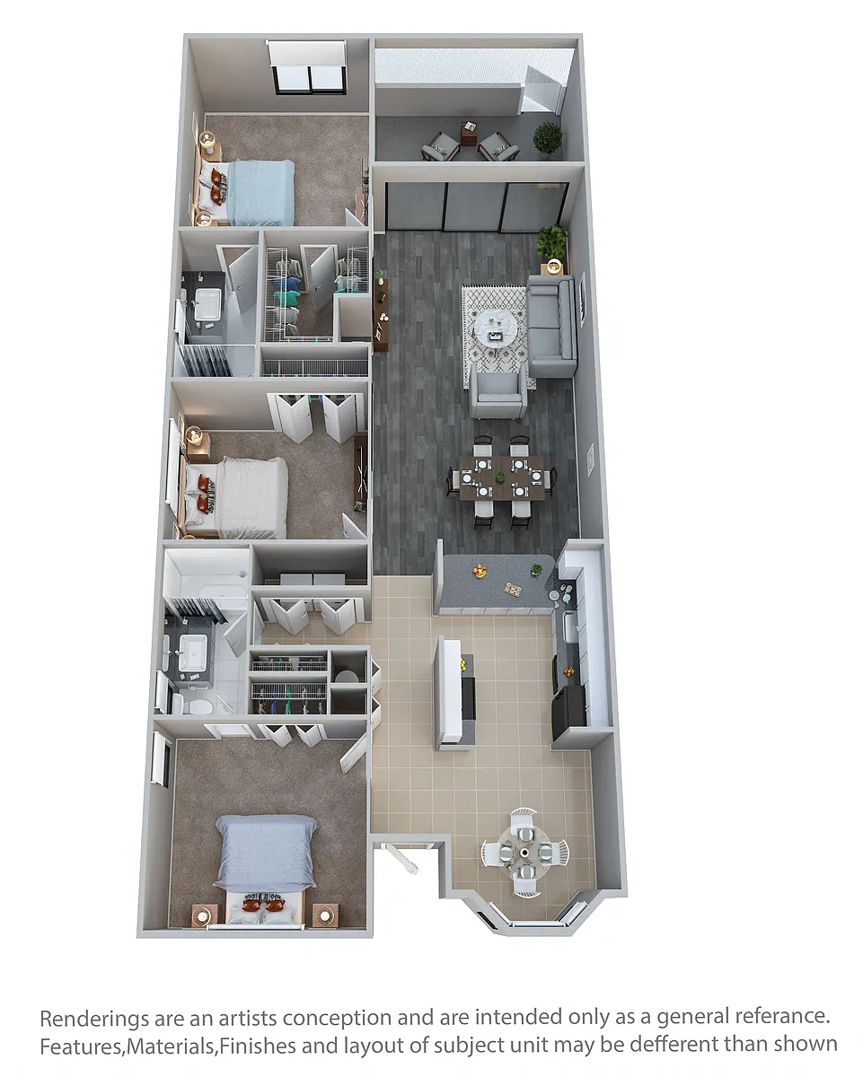 Floor plan Carriage Walk 3/2 Villa