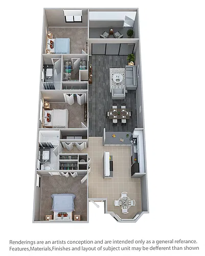 Floor plan Carriage Walk 3/2 Villa