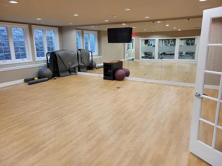 yoga room

There is also an olympic size pool with community house for private parties.
