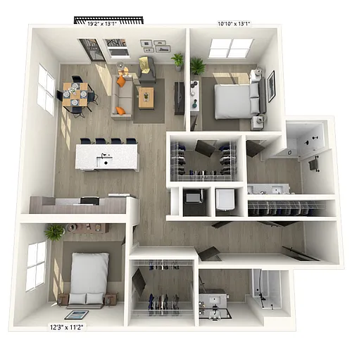 Floor plan B11 2x2 1255 SF-FP