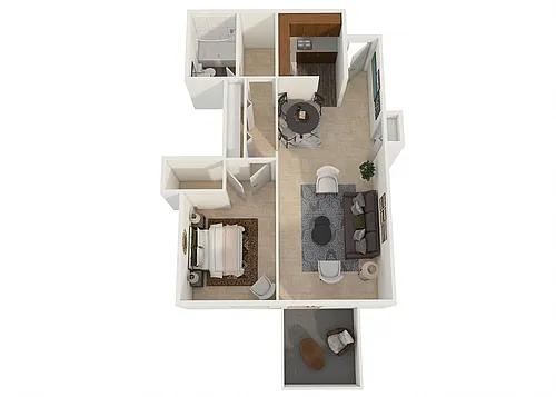 Floor plan 1 Bedroom Jr A