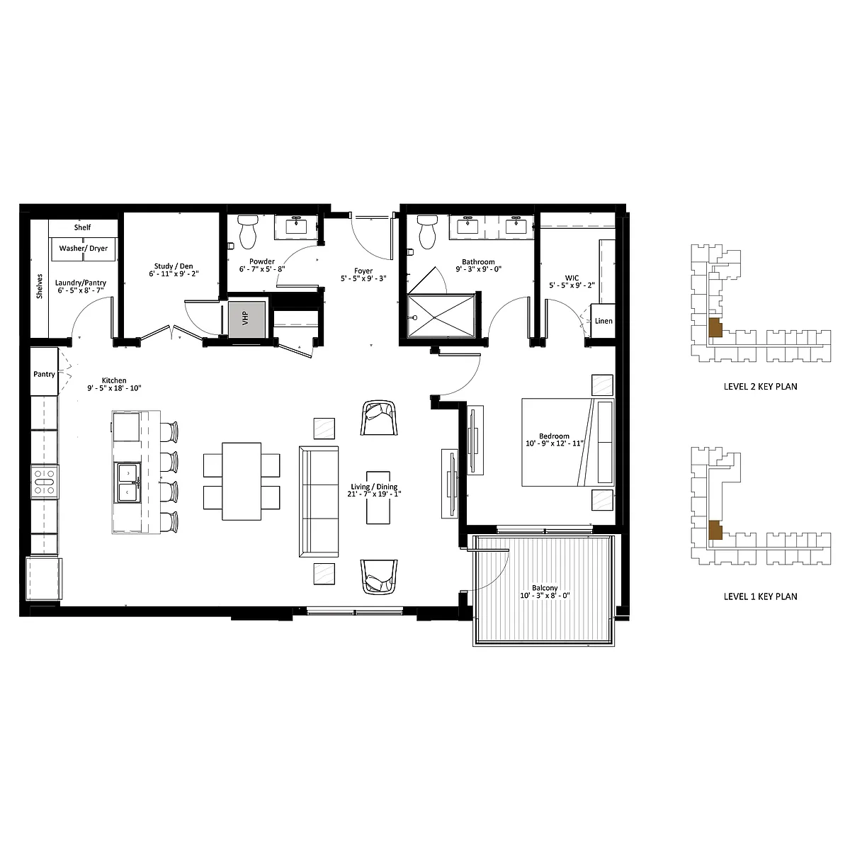 Floor plan Ophelia + Den