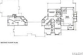 2nd story plan with balcony overlooking library (at left). Bonus