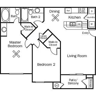Floor plan 2x2C