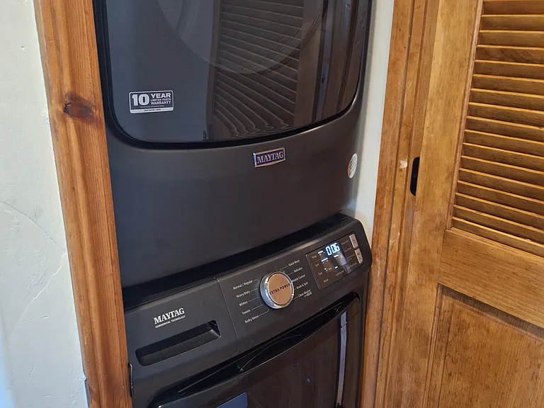 Full size washer and gas dryer.