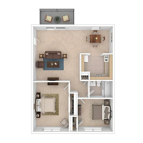 Floor plan Two Bedroom - with Balcony