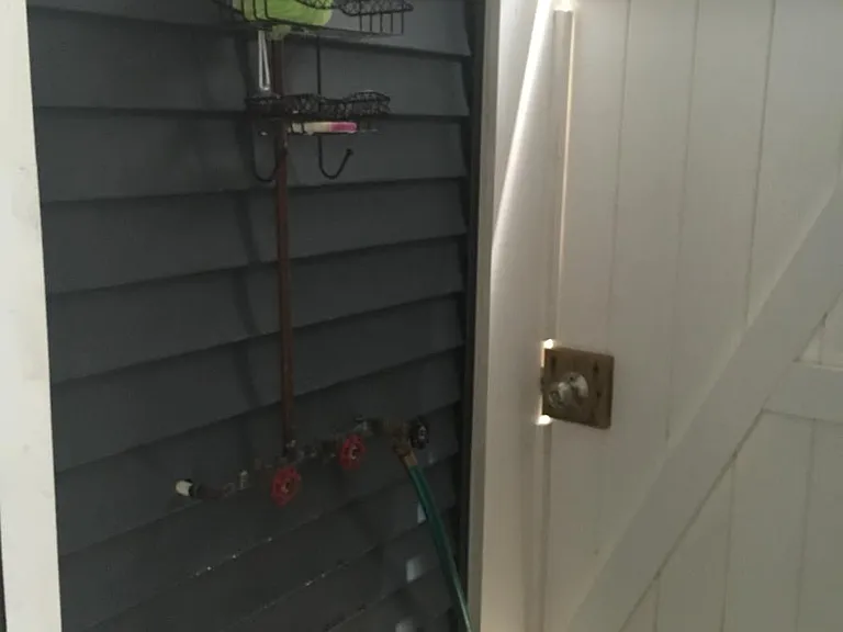 outside shower - access from garage and outside door