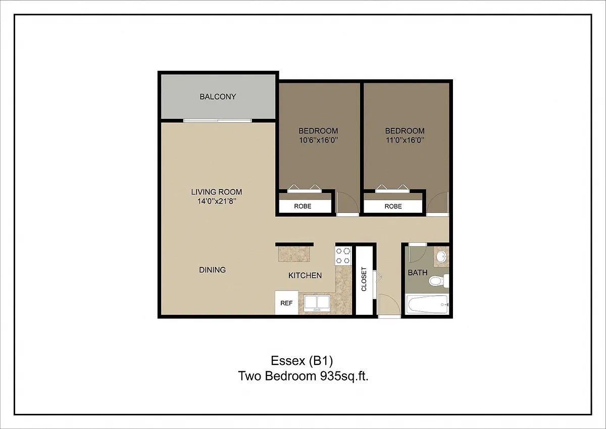 Floor plan Essex (B1)