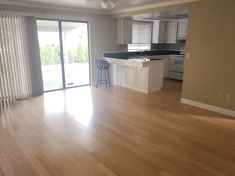Bamboo hardwood floorsin the den