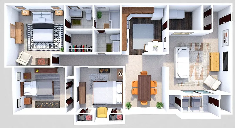 Floor plan Phase I - 3 Bed 1.5 Bath