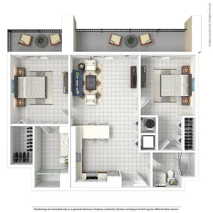 Floor plan 2 Bedroom Interior