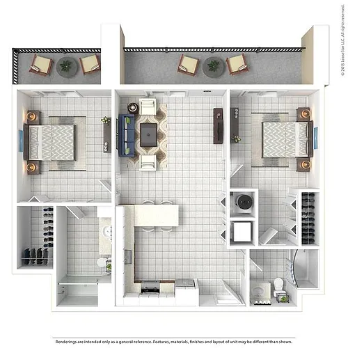 Floor plan 2 Bedroom Interior