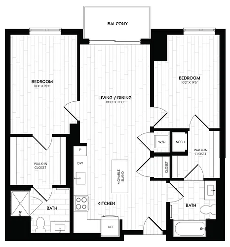 Floor plan 2 Bed/2 Bath-B5