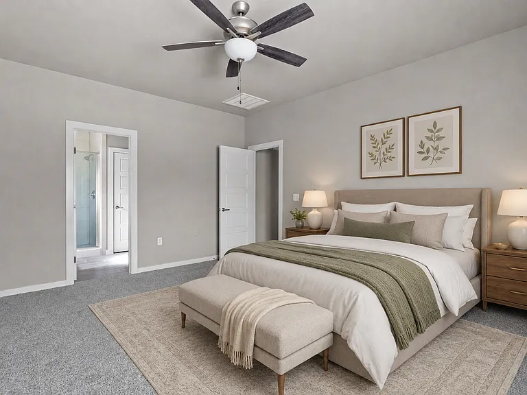 Virtually Staged Primary Bedroom
