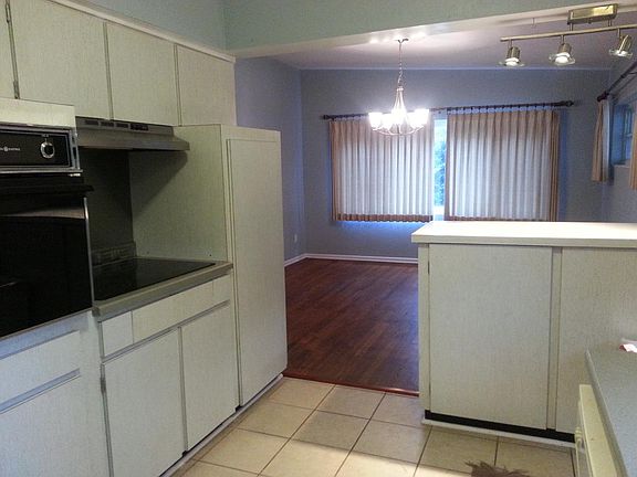 Kitchen view into dining room