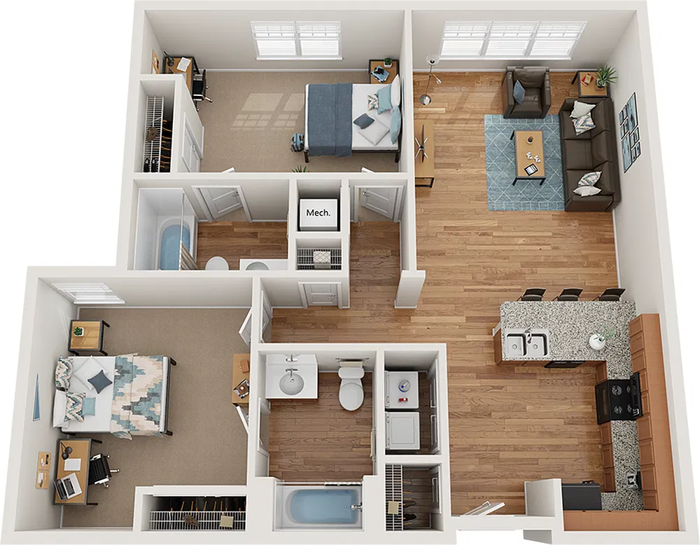 Floor plan 2x2 - Classic