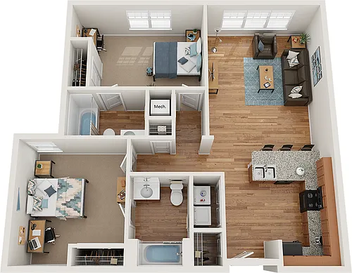 Floor plan 2x2 - Classic