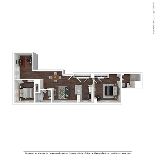 Floor plan Two Bedroom- B1 *Income Restrictions Apply*