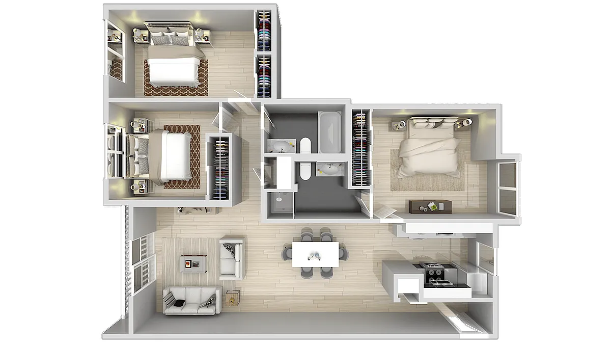 Floor plan 3 Bedroom & 2 Bath