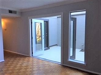 View from Den through energy efficient french doors