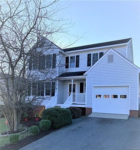 Two story colonial on cul-DE-sac in midlothian village.