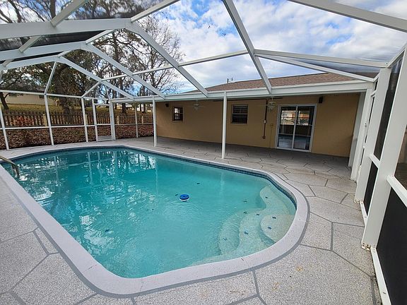 Large screened pool