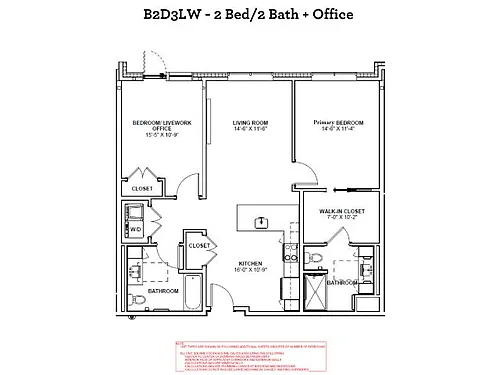 Floor plan B2D3LW