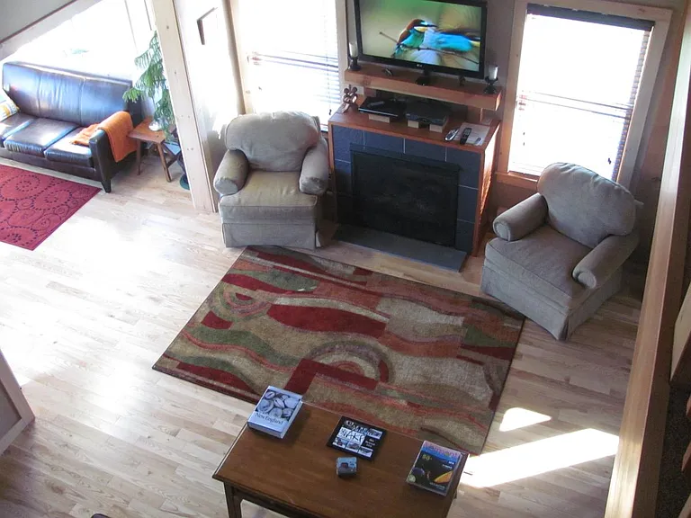 Looking down from the loft