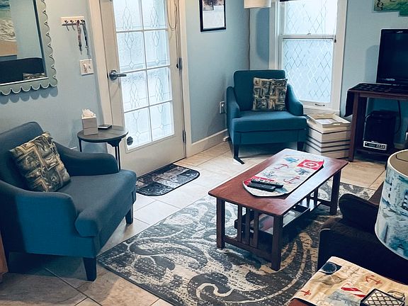 Living room with open up couch