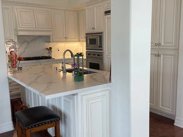 New quartz counters remodeled kitchen 2024