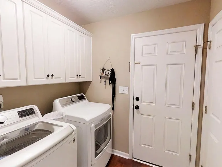 New washer and dryer are being installed.
Also not fully pictured are 2 large closets across from the washer and dryer for extra storage