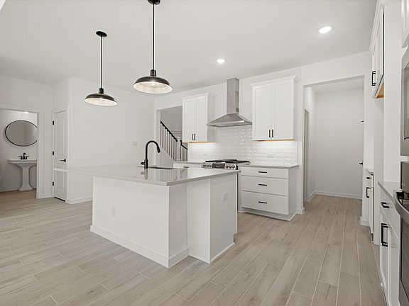 Kitchen with spacious central island