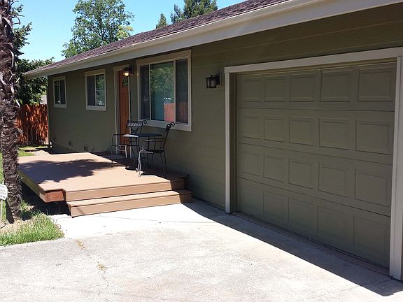 Front door and garage