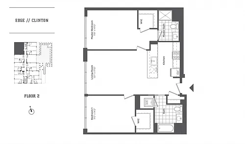 Floor plan 2 Bed/2 Bath-B2 Clinton